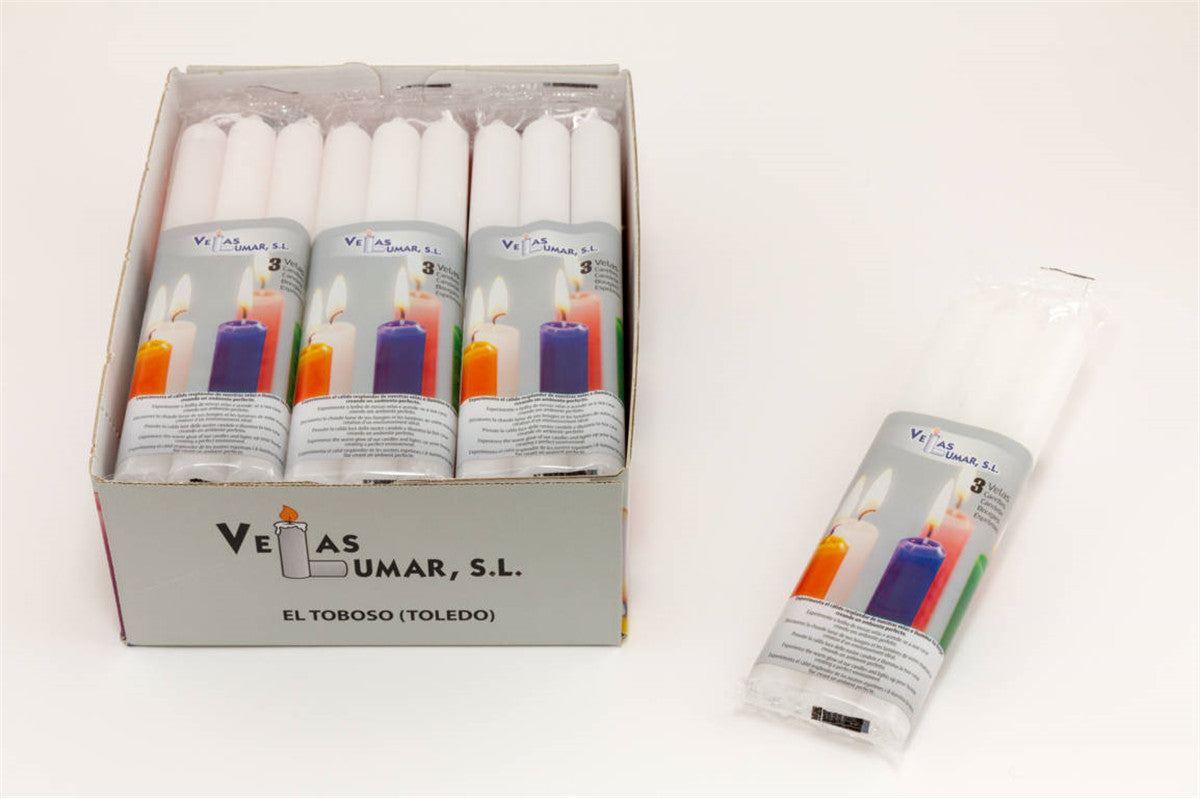 Pacco 3 Candele Bianco