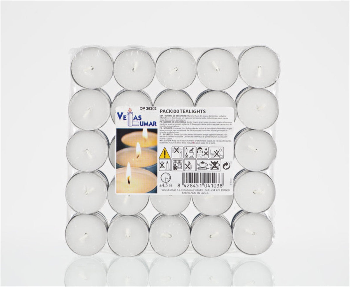 Pacco 100 Tealight 4,5 h.
