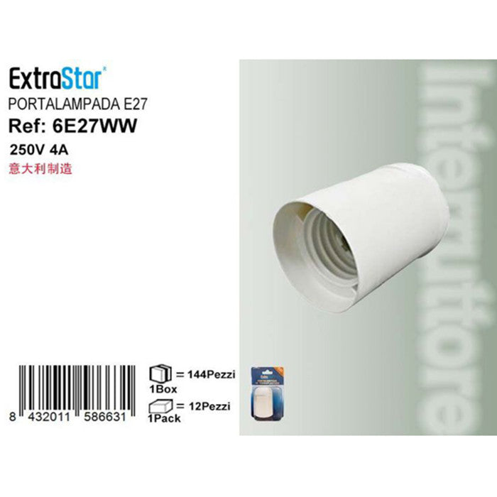 PORTALAMPADA IN TERMOPLASTICA E27 BIANCO