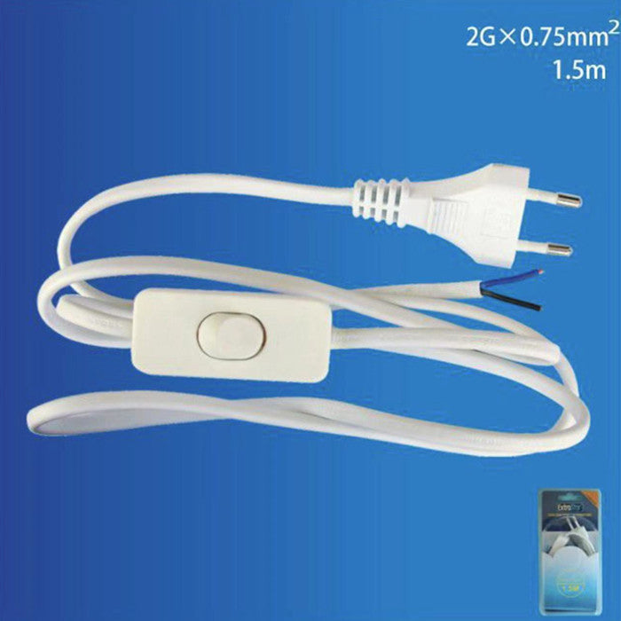 CAVO CON SPINA E INTERRUTTORE 2X0,75MM 1,5M 144/CT