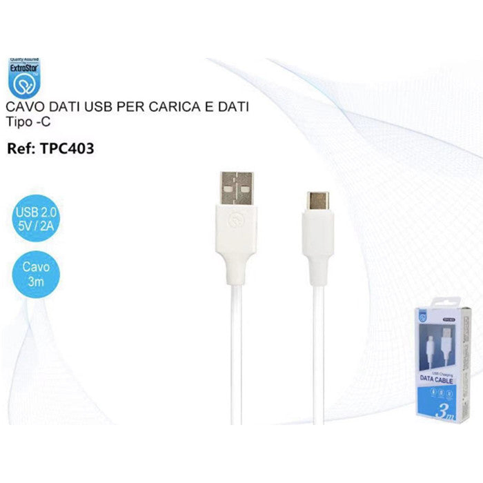 CAVO USB 2.0 A TIPO C 2A 3M