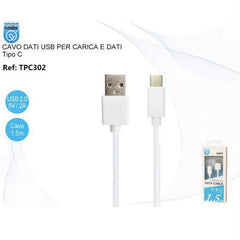 CAVO USB 2.0 A TIPO C MAX 2A 1.5M