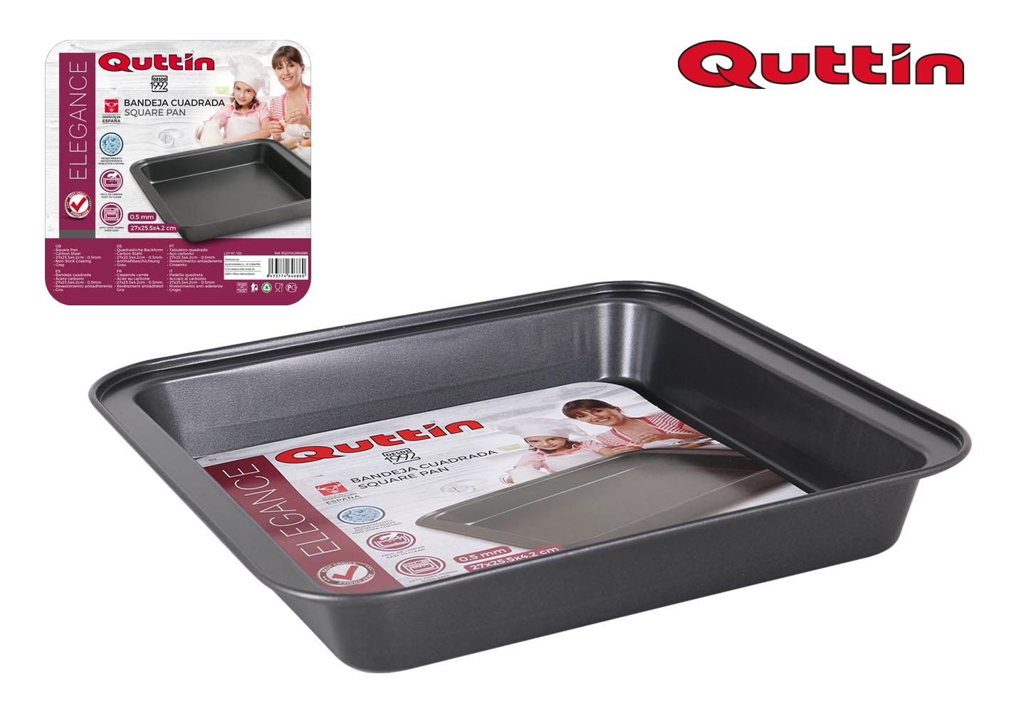 TEGLIA QUADRATA 27X25.5X4.2CM/0.5MM QUTTIN