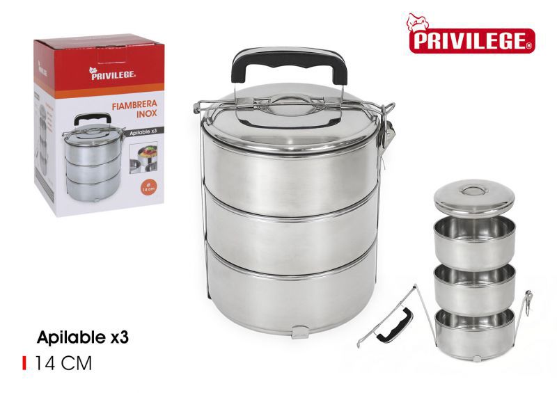 SCATOLA TRIPLE IN ACCIAIO 14CM PRIVILEGE