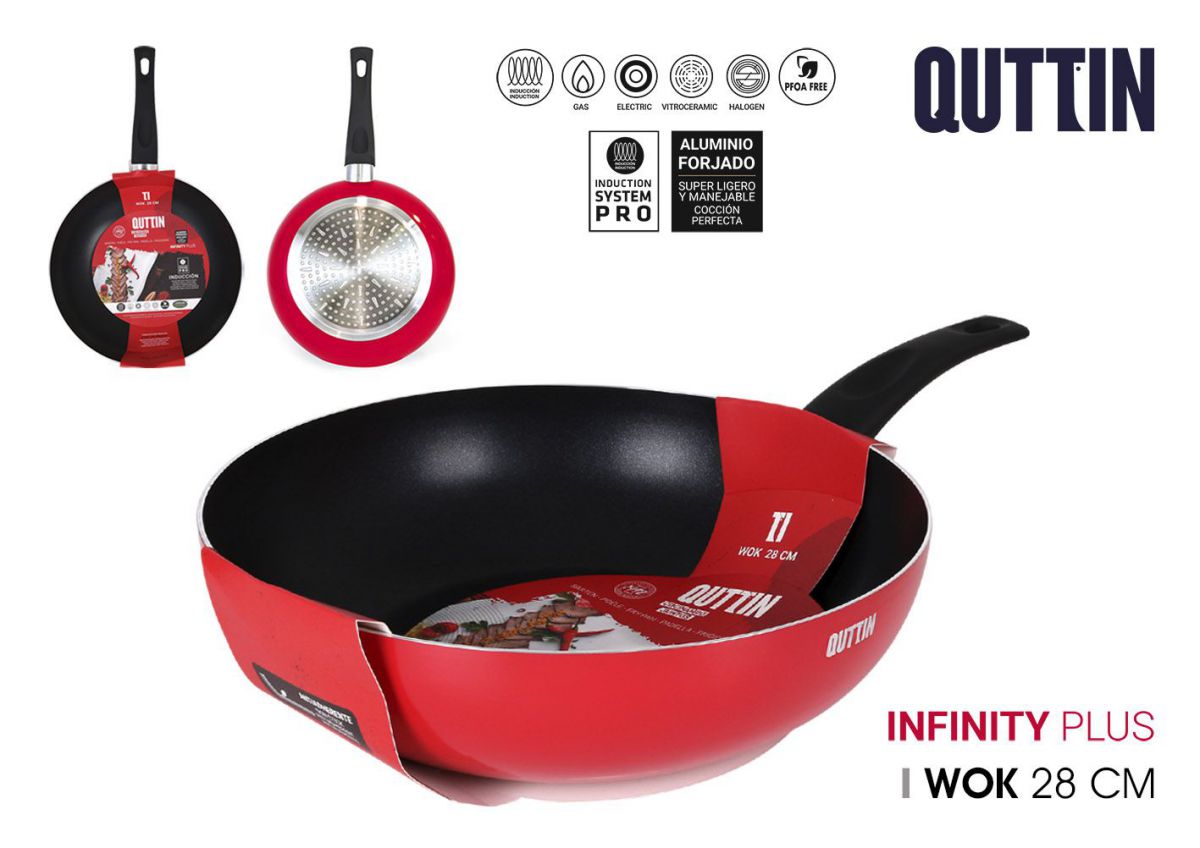 PADELLA WOK ROSSA 28CM SOFT TOUCH INFINIT QUTTIN