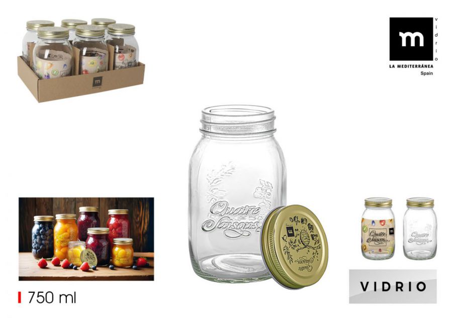 BARATTOLO VETRO MULTIUSO 750ML LA MEDITERRANEA