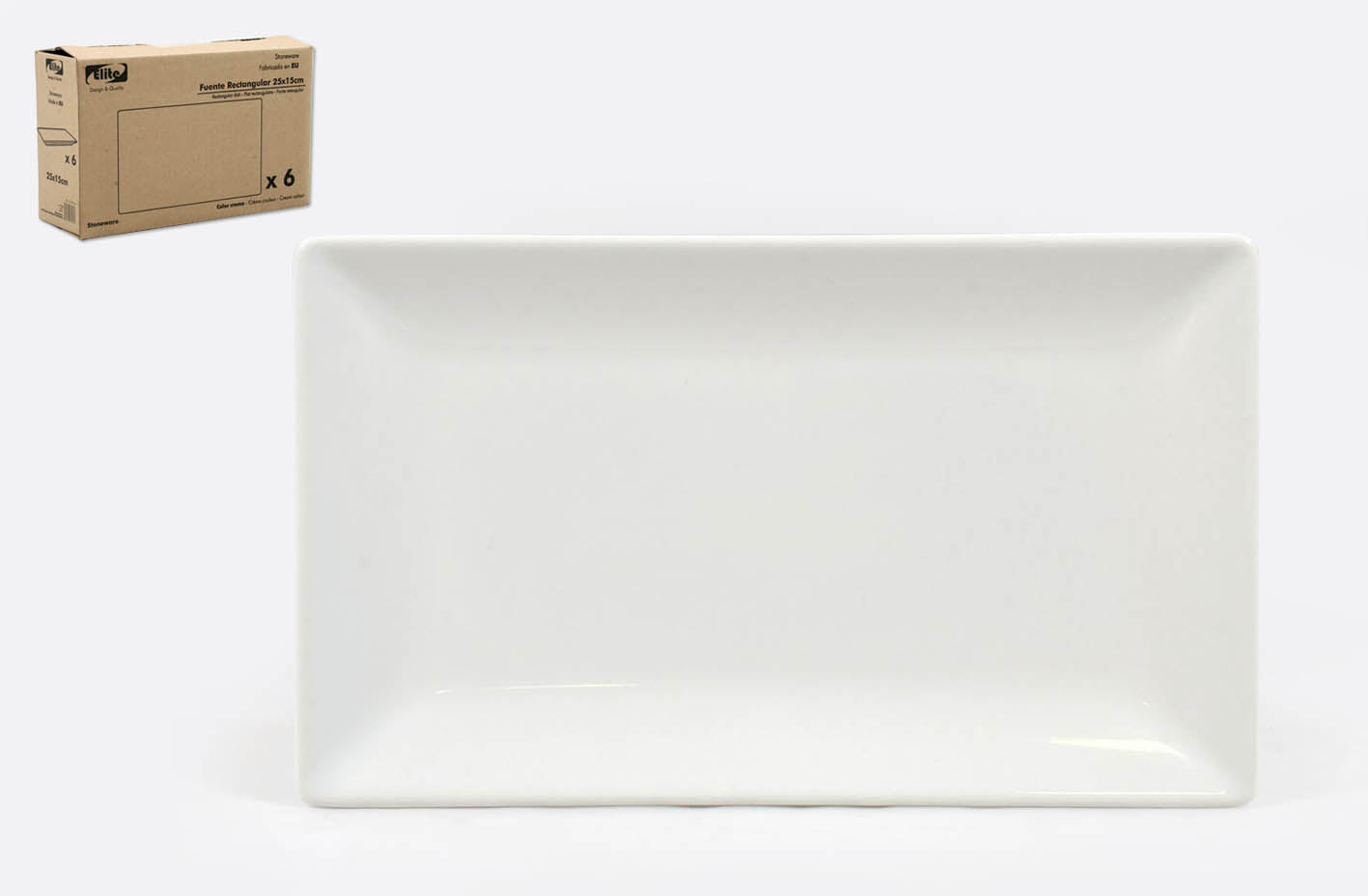 PIATTO RETT. AVORIO 25X15CM