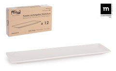 PIATTO RETT. AVORIO BRILLO 30X8CM "ELITE"
