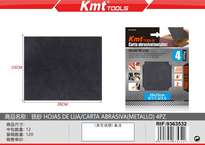 CARTA ABRASIVA(METALLO) 4PZ