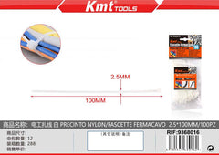 FASCETTE FERMACAVO(BIANCO) 2.5*100MM/100PZ