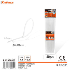 FASCETTE FERMACAVO(BIANCO) 3.6X300MM/40PZ