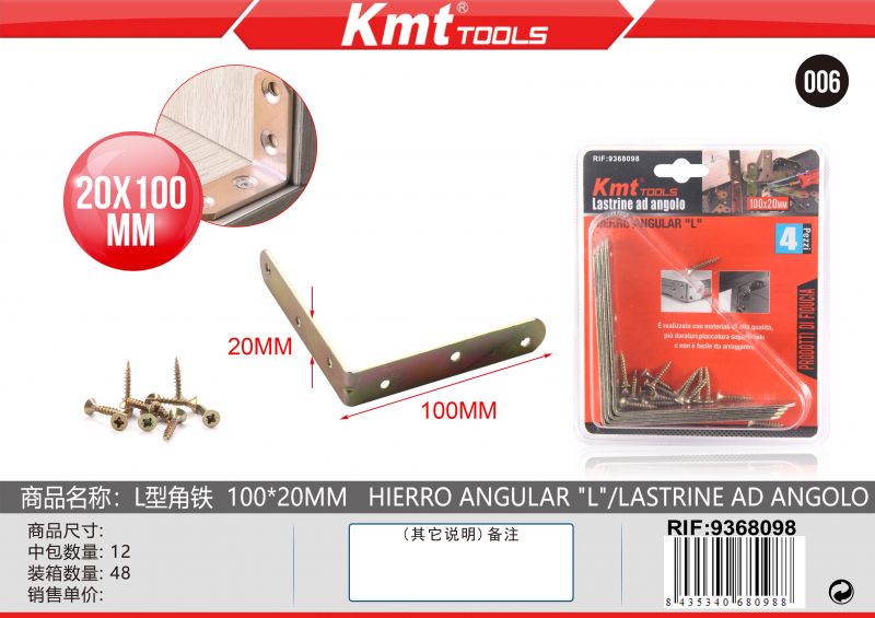 FERRO ANGOLAREL 100*20MM 4PZ 8308075