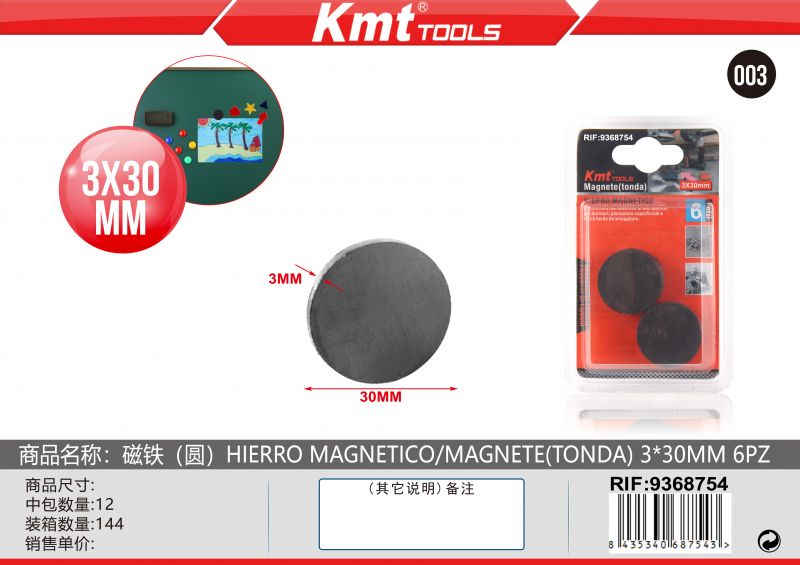 MAGNETE(TONDA) 3X30MM 6PZ