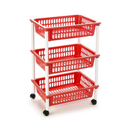 Carrello a 3 piani rosso