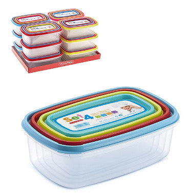 Set 4 contenitori per frigo rettangolare Urban