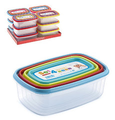 Set 4 contenitori per frigo rettangolare Urban