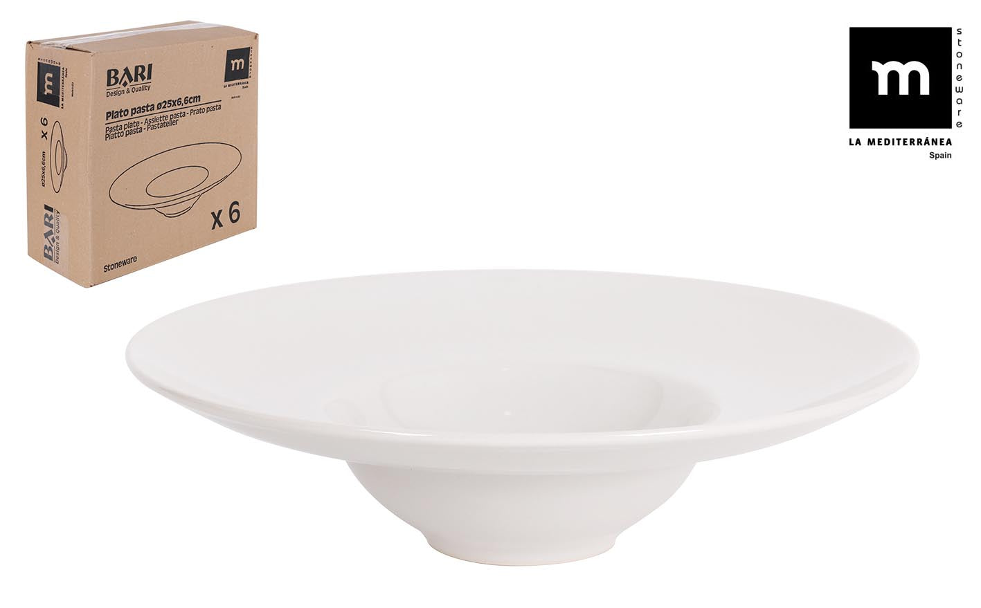 PIATTO PASTA 25CM "BARI" AVORIO BRILLO