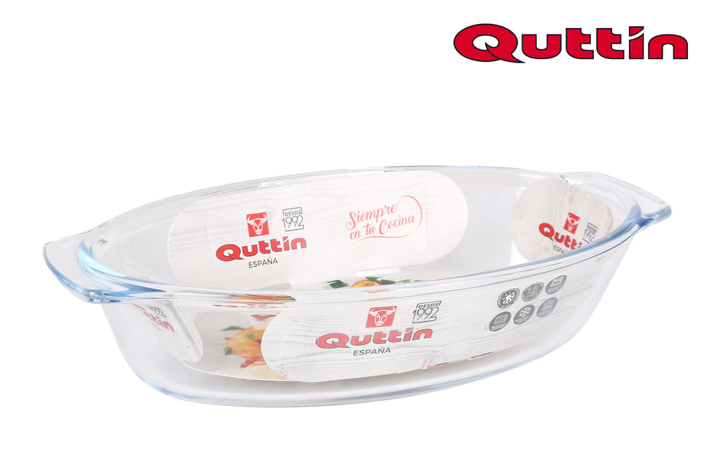 PIATTO OVALE VETRO  23.8x13CM 725CC "QUTTIN"