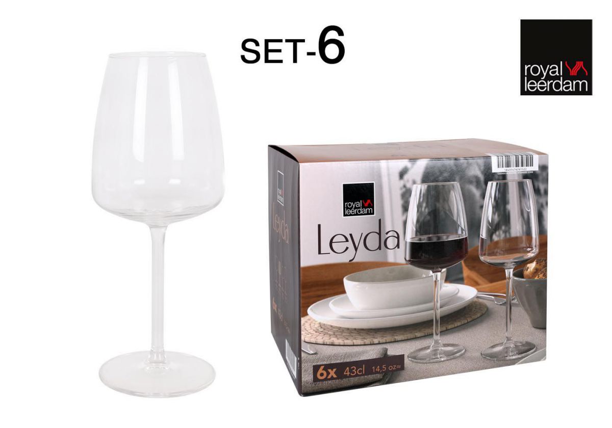 SET 6 BICCHIERI VINO 43CL "LEYDA"