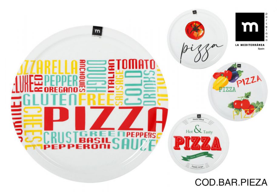 PIATTO PIZZA ROTONDO 30.5cm "DUOMO DI LODI" ASST.