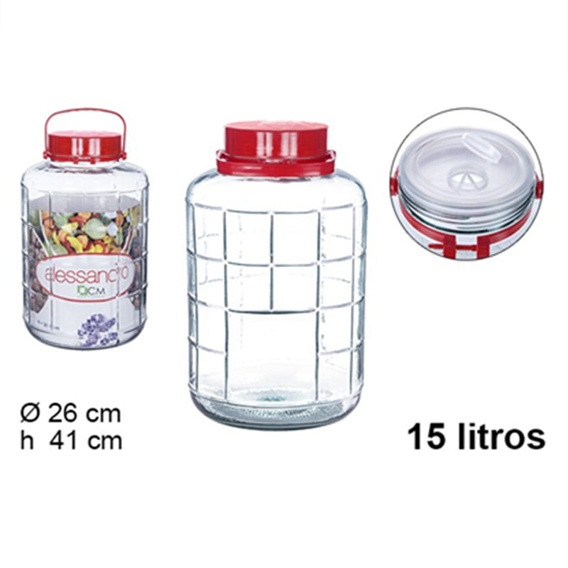BARATTOLO DI VETRO 15L