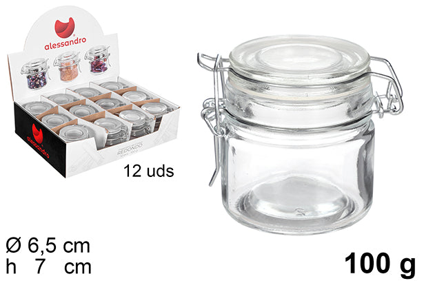 BARATTOLI ERMETICO IN VETRO 100GR