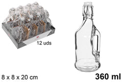 BOTTIGLIA DI VETRO CON TAPPO MECCANICO 360 ML