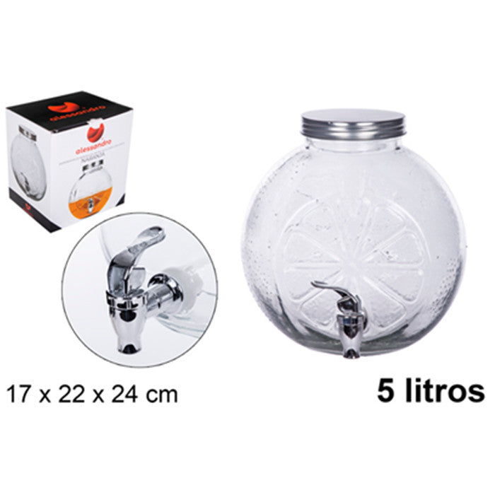 DISTRIBUTORE D*ACQUA IN VETRO C/RUBENETTO 5LT