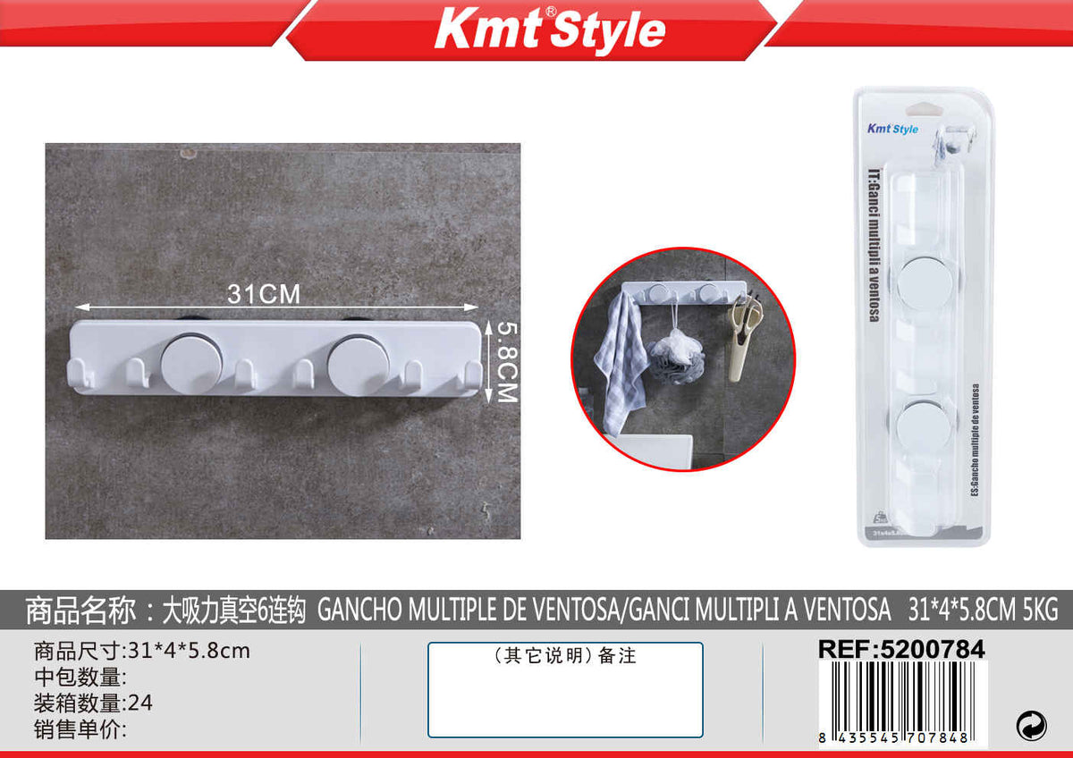 GANCI MULTIPLI A VENTOSA 31X5.8X4CM 5KG