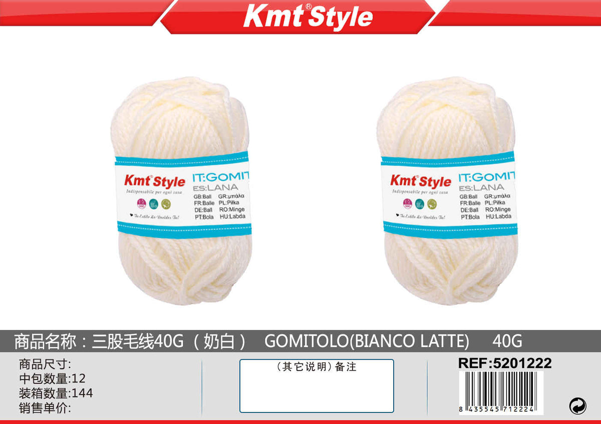 GOMITOLO 40G BIANCO LATTE