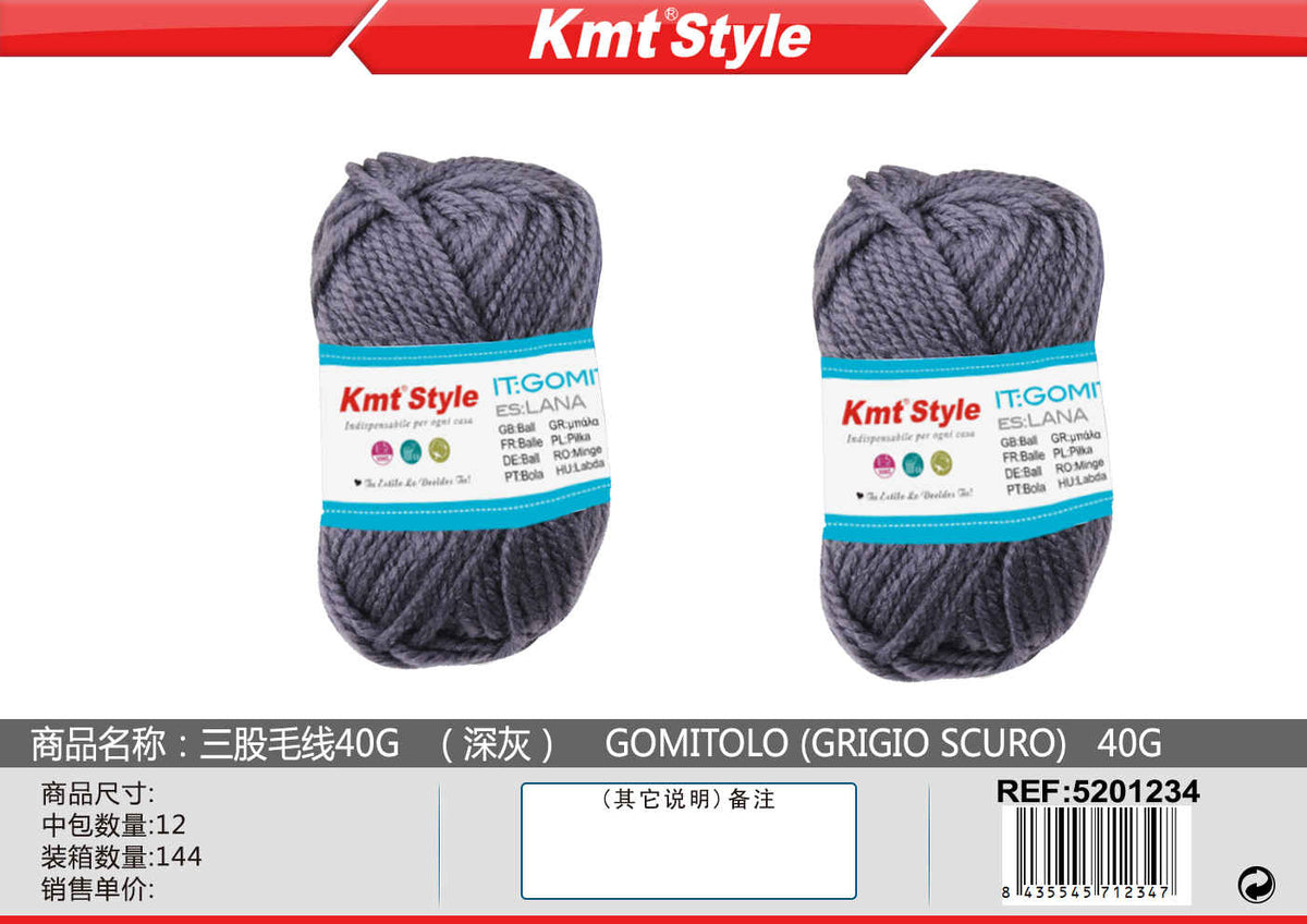 GOMITOLO 40G GRIGIO SCURO