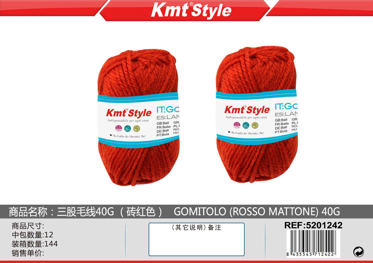 GOMITOLO 40G ROSSO MATTONE