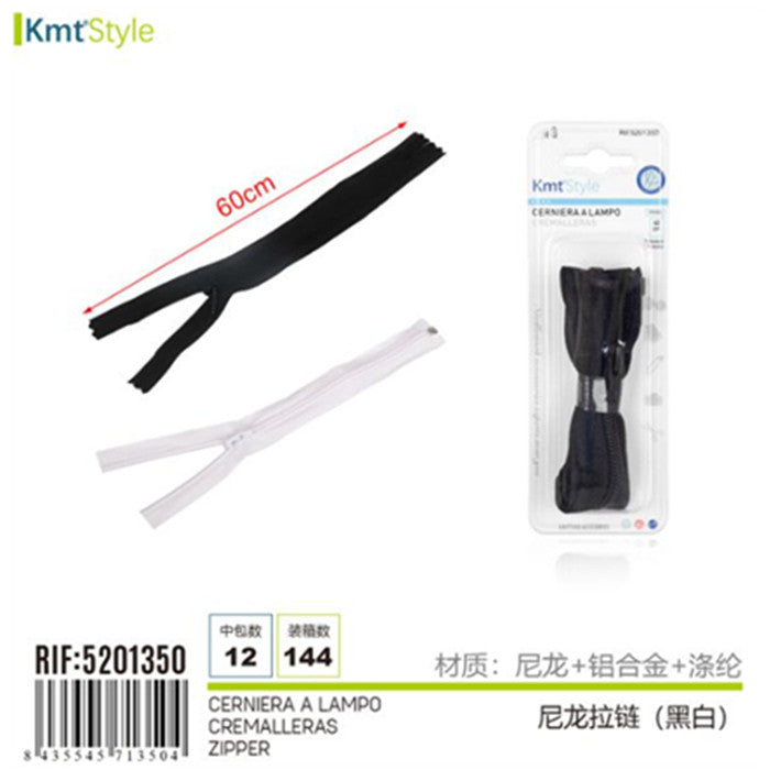 CERNIERA A LAMPO 60CM