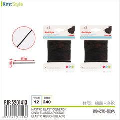 NASTRO ELASTICO 1MMX6M NERO