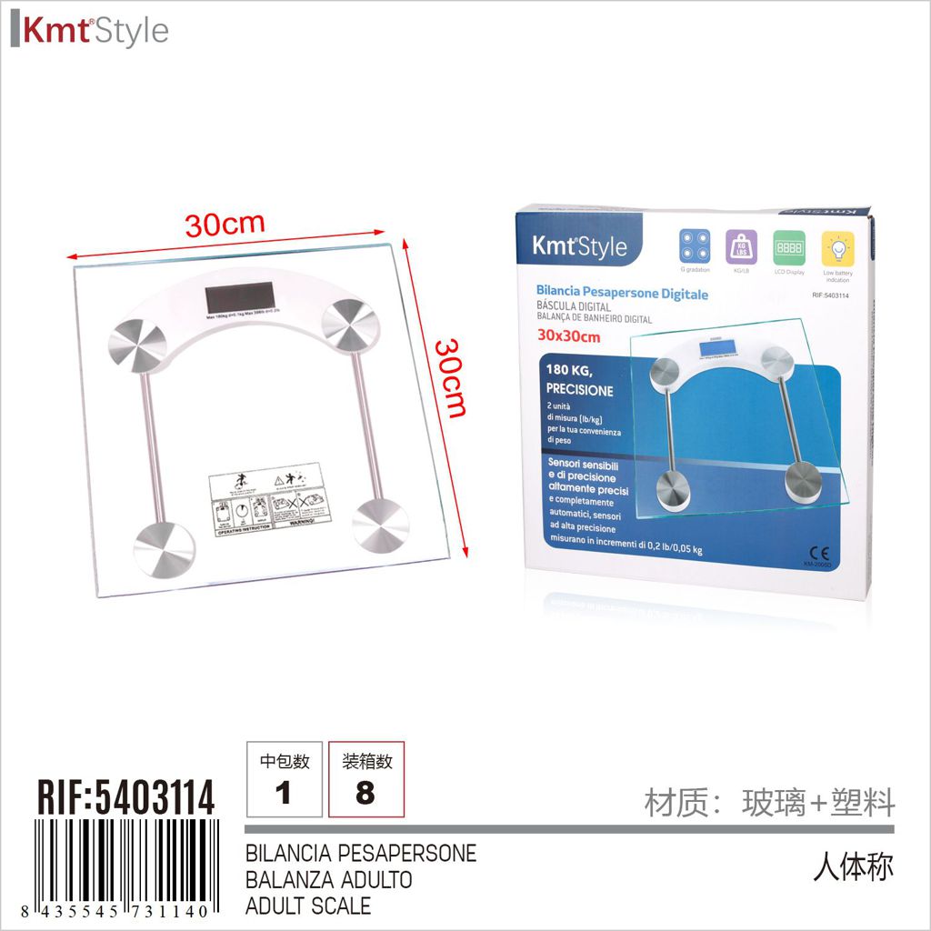 BILANCIA PESAPERSONE MAX180KG 30*30CM 2003D6MM