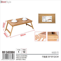 TAVOLO DA PRANZO IN BAMBU 50*30*22CM