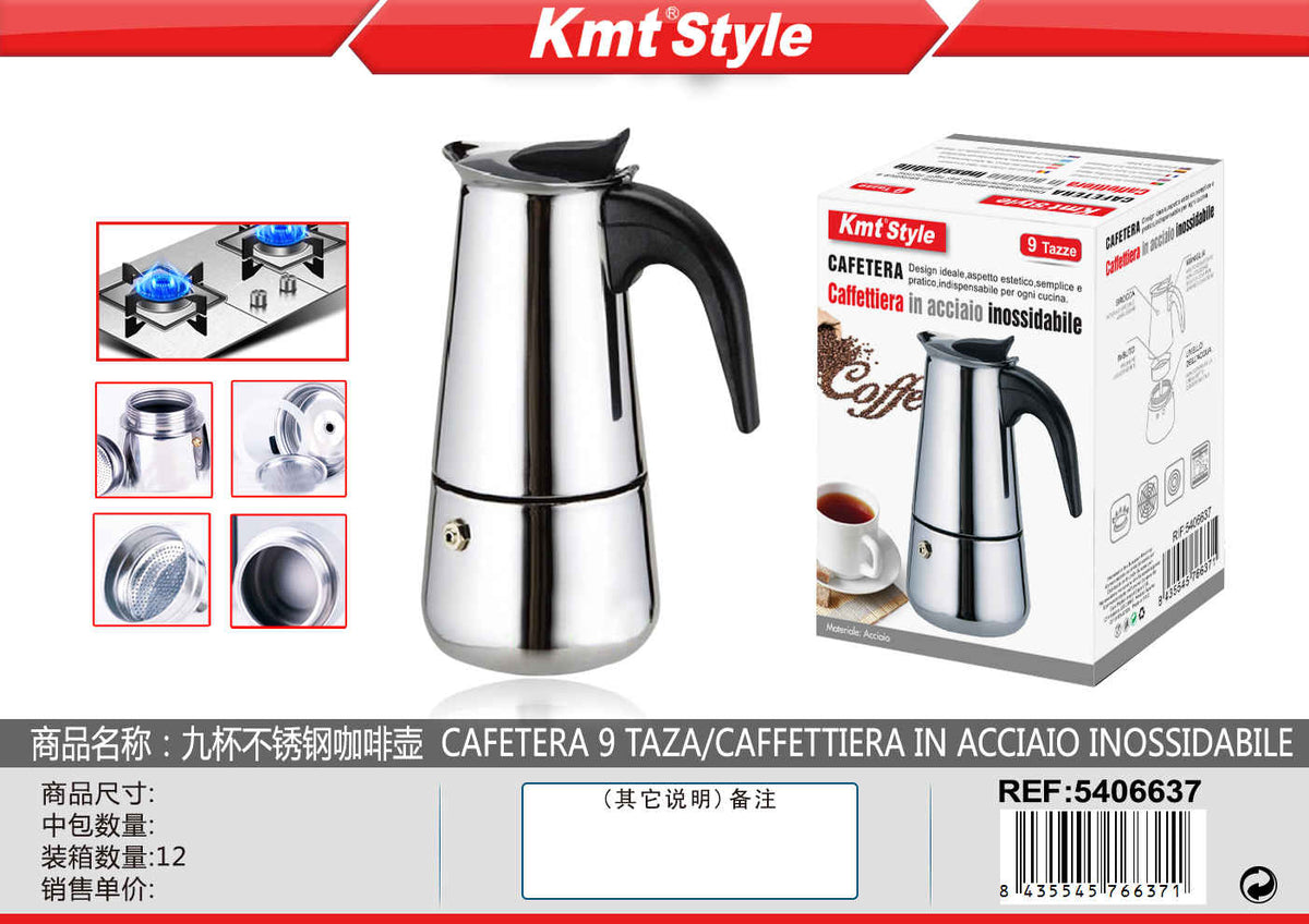 CAFFETTIERA INOX 9 TAZZE 2PZ