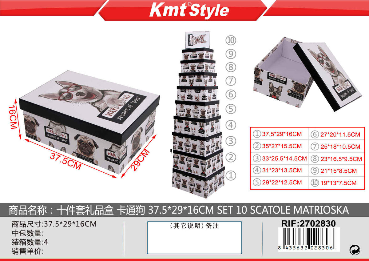 SET 10 SCATOLE MATRIOSKA 37.5X29X16CM