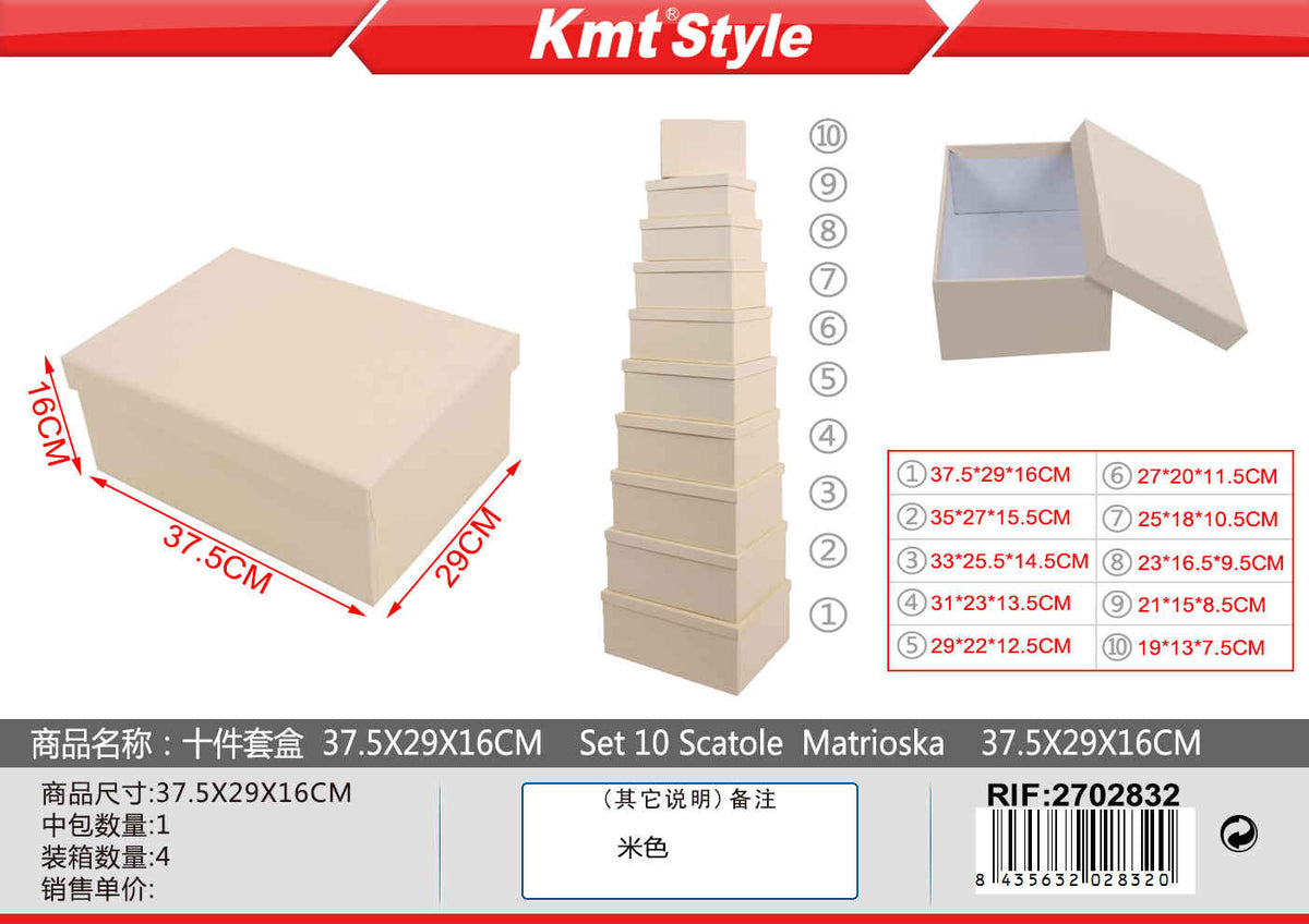 SET 10 SCATOLE MATRIOSKA 37.5X29X16CM