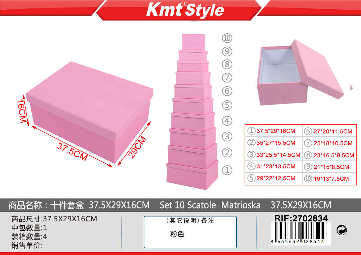 SET 10 SCATOLE MATRIOSKA 37.5X29X16CM