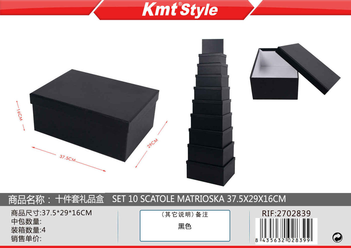 SET 10 SCATOLE MATRIOSKA 37.5X29X16CM