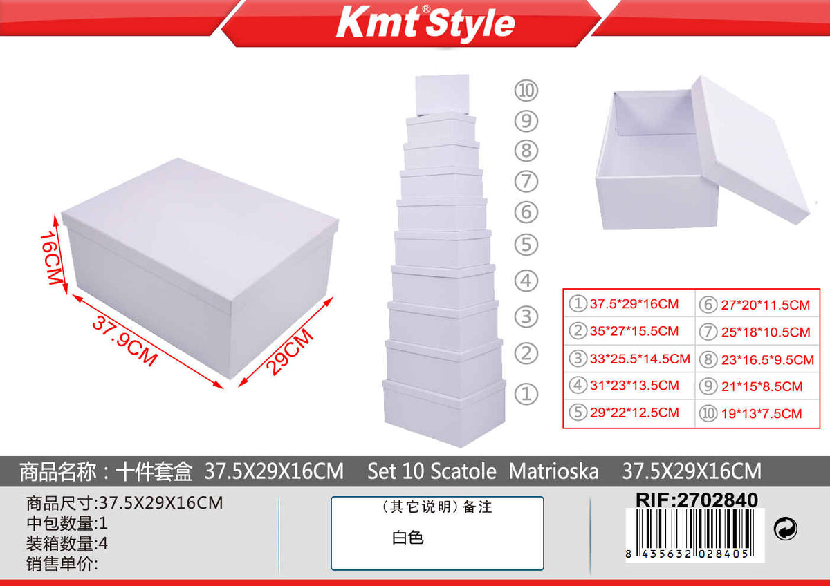 SET 10 SCATOLE MATRIOSKA 37.5X29X16CM