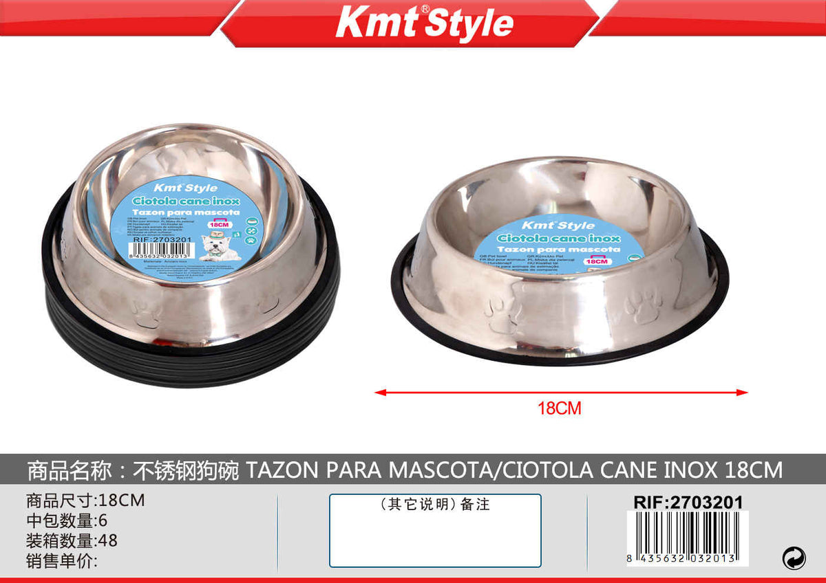 CIOTOLA CANE INOX 18CM