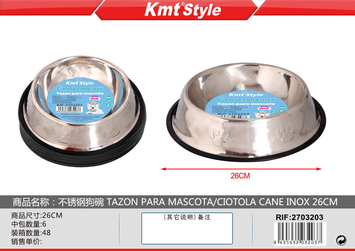 CIOTOLA CANE INOX 26CM