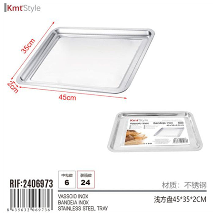 VASSOIO INOX 45*35*2CM