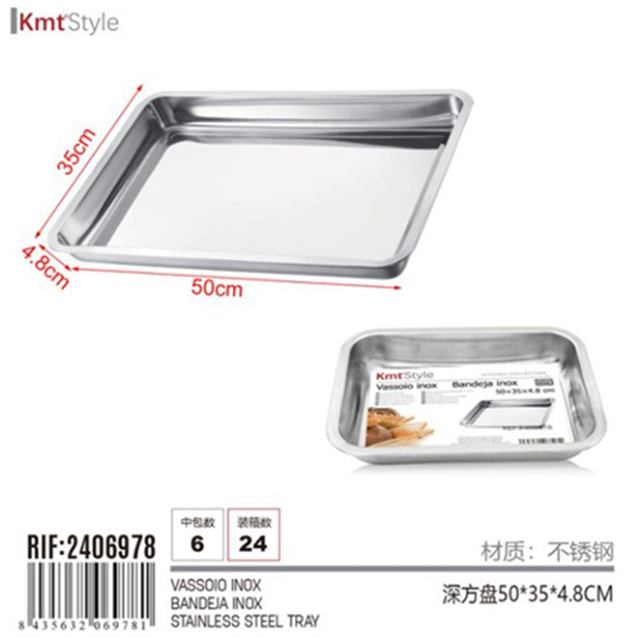 VASSOIO INOX 50*35*4.8CM