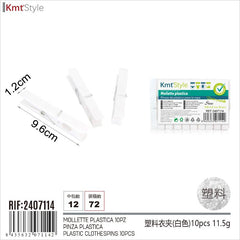 MOLLETTE PLASTICA 10PCS 9.6*1.2CM 9.6*1.2CM