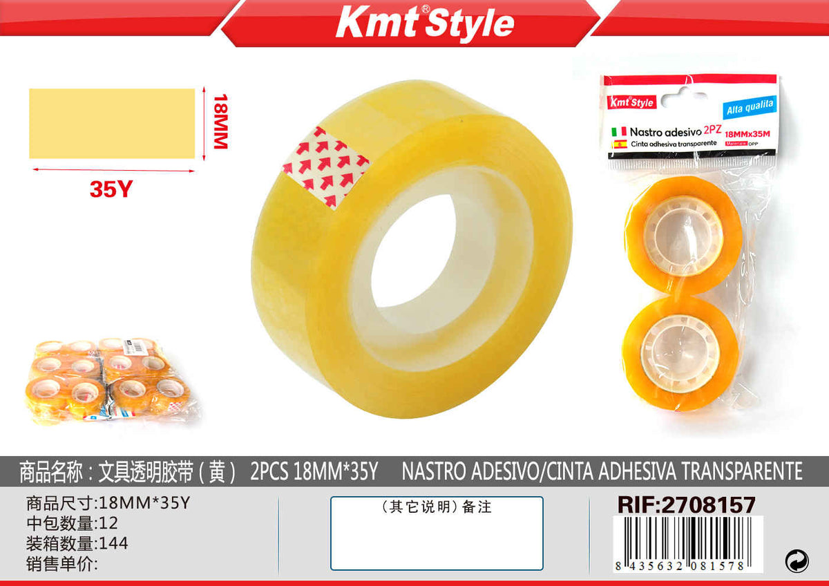 NASTRO ADESIVO 2PZ 18MM*35Y 6703627