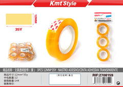 NASTRO ADESIVO 3PZ 12MMX35M 6703629