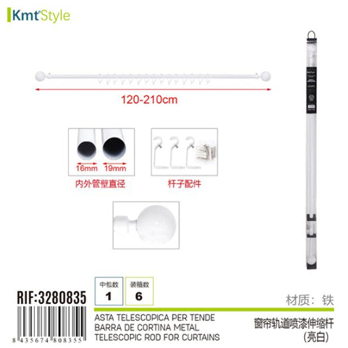 ASTA TELESCOPICA PER TENDE 120-210CM